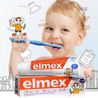 欧洲原装进口 Elmex 艾美适 0-6岁儿童洁齿专效防蛀乳牙牙膏 50mlx2支