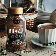 巴西进口：100gx2瓶 隅田川 黄金速溶冻干纯黑咖啡粉