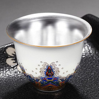 上市企业：中国白银 足银999 瑬银珐琅彩瓷品茗茶杯