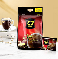 今晚0点，越南进口，无蔗糖0脂肪：100包 G7 美式速溶无糖纯黑咖啡