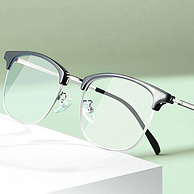 宝岛眼镜旗下，10g超轻，可配度数：目戏 半框防蓝光眼镜
