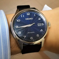 雕纹蓝盘，Seiko 精工 SRPC21 时尚男士机械手表