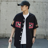 原创设计师品牌，炸街不撞衫：JueAaron 刺绣美式棒球服短袖衬衫