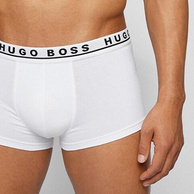 BOSS Hugo Boss 雨果·博斯 男士弹力棉平角内裤3条装