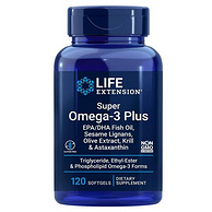 Life Extension 沿寿 Omega-3超级鱼油+南极磷虾油软胶囊120粒