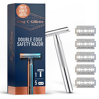 Gillette 吉列 King C.系列 传统手动双面镀铬安全剃须刀（剃须刀*1+刀片*5）