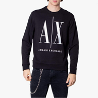 A|X Armani Exchange 阿玛尼副牌 2024春季男士重磅全棉刺绣圆领长袖卫衣