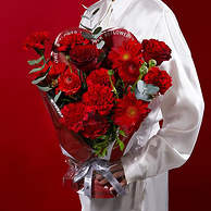 送最爱的她，京东鲜花 好事花生三八妇女节红色系鲜花花束