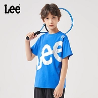 Lee 李牌 儿童大logo纯棉短袖T恤（110-165cm）3色 89元包邮