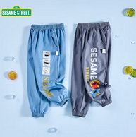 Sesame Street 芝麻街 2024夏季新款 儿童卡通薄款速干透气防蚊裤2条装