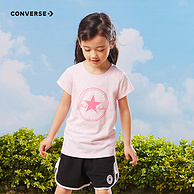 Converse 匡威 2024年夏新款女童纯棉圆领短袖T恤 （110-150cm）3色