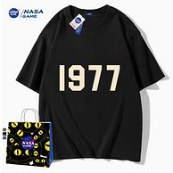 白菜价！NASA GAME 官网联名款2024新款情侣纯棉短袖T恤*3件 新低36.9元包邮，折12.3元/件