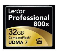 Lexar 雷克沙 专业系列 800X CF存储卡32GB 120M/S