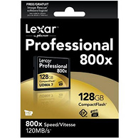 雷克沙LEXAR 专业系列 800X CF存储卡128GB 120M/S