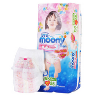 日本进口：Moony 尤妮佳 婴儿拉拉裤 女 XL 38枚 12-17kg