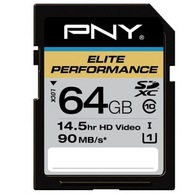 历史低价：PNY必恩威 SDXC高速闪存卡 64GB（读90MB/S、写60MB/S）