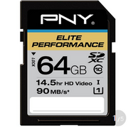 质优价廉 PNY Elite Performance 64GB 存储卡（读取90m 写入60m）