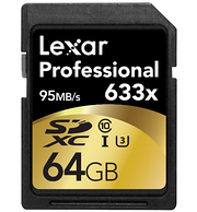 Lexar 雷克沙 专业系列633x SDXC UHS-I/ U3卡 64GB（95MB/ s读取速度） LSD64GCBNL633