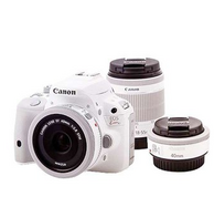 最小单反！Canon 佳能 EOS Kiss X7（100D）白色版 18-55mm STM/40mm STM 双镜头套装