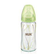 NUK 硅胶吸嘴宽口径耐高温玻璃奶瓶 240ml