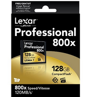 Lexar 雷克沙 专业级 800x 128GB CF高速卡