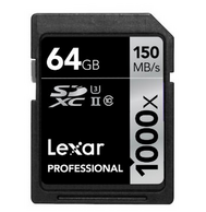 Lexar 雷克沙 1000X SDXC存储卡64G （读取150M/s、写入95M/s）