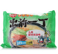 香港进口 NISSIN 出前一丁 高品质即食面 九州猪骨汤味 100g袋 2.6元/包（一号店3.8）