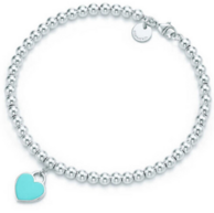 Tiffany&Co 蒂芙尼 心形镶蓝珐琅珠式手链