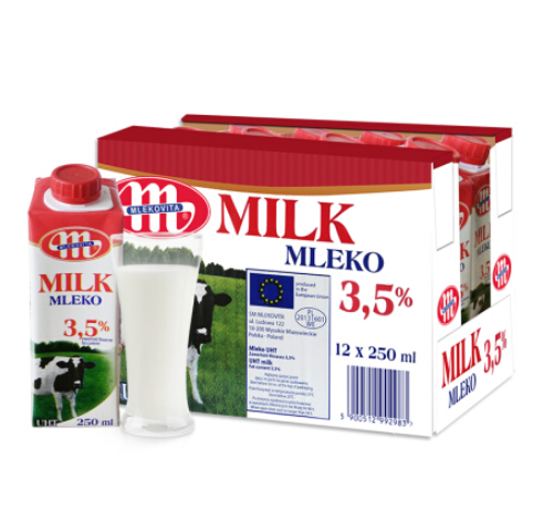 3件x12盒 波兰 Mlekovita 妙可 全脂纯牛奶250ml 86.3元、需运费券1张 买手党-买手聚集的地方