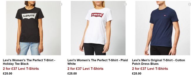 2件！26款可选，Levi's 李维斯 The Perfect 男女短袖T恤 37英镑约¥329，满50英镑免费直邮 买手党-买手聚集的地方