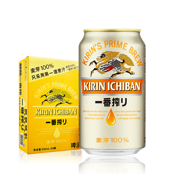 买友推荐，日本 Kirin 麒麟 一番榨啤酒 330mlx24听 94元包邮（京东110元） 买手党-买手聚集的地方