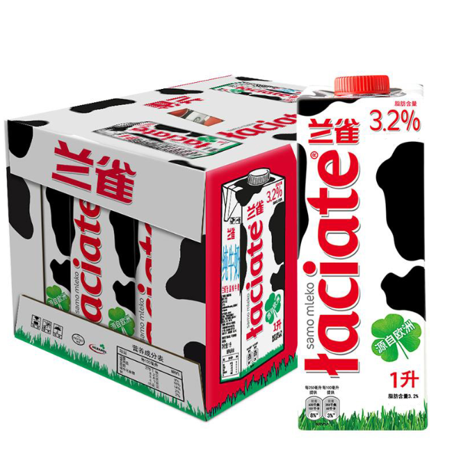 波兰进口 Laciate 兰雀 全脂纯牛奶1Lx12盒x2件 160元 买手党-买手聚集的地方