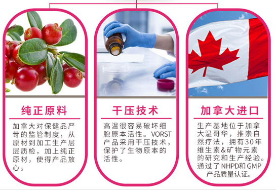 加拿大专柜在售、美容抗氧化：VORST蔓越莓片 60粒 140元劵后28元包邮 买手党-买手聚集的地方