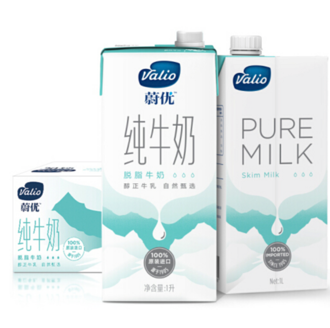 Valio 芬兰蔚优 脱脂牛奶 1Lx12盒 79元，可使用169-30元优惠券 买手党-买手聚集的地方