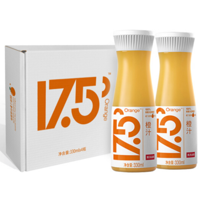 新低！330mlx4瓶x6件，农夫山泉 17.5°NFC鲜橙汁 100%果汁 礼盒装 149.4元（之前推荐162.4元/16瓶） 买手党-买手聚集的地方