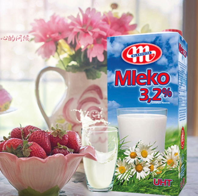 波兰原装进口，MLEKOVITA 妙可 全脂纯牛奶 1Lx12瓶x3件 199.96元包邮 买手党-买手聚集的地方