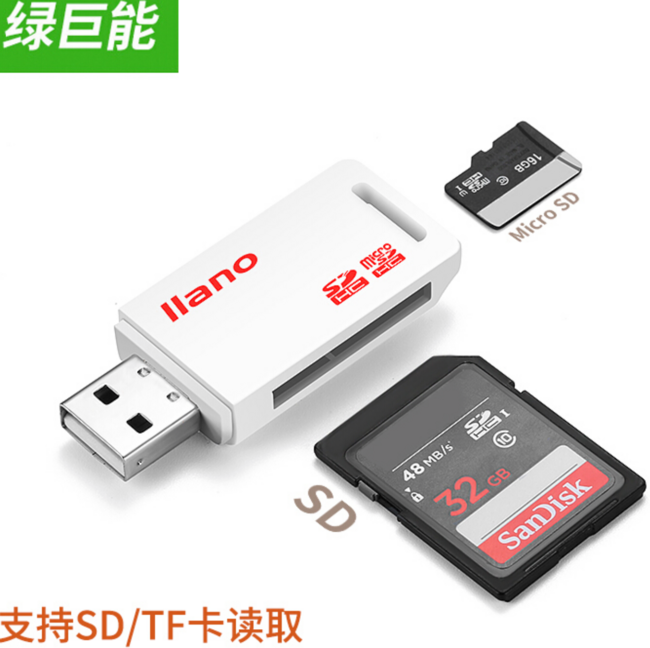 绿巨能 TF/Micro SD卡读卡器 USB2.0 5.9元 买手党-买手聚集的地方