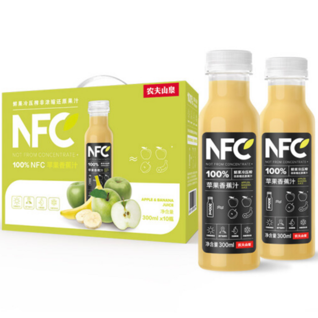 限地区：农夫山泉  100%NFC 苹果香蕉汁 300mlx10瓶x2件 116.82元（合5.8元/瓶） 买手党-买手聚集的地方