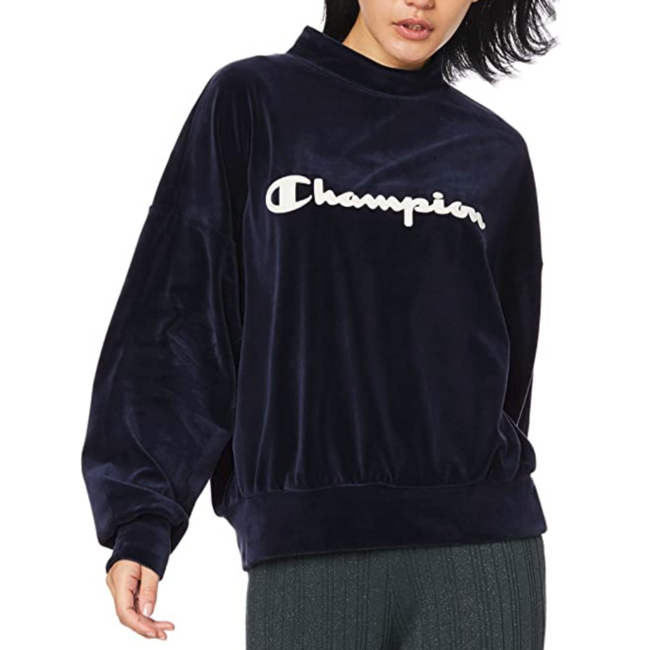日版M码：Champion 冠军牌 女士丝绒半高领卫衣 CW-QS004 prime到手约328元，可3件9折 买手党-买手聚集的地方