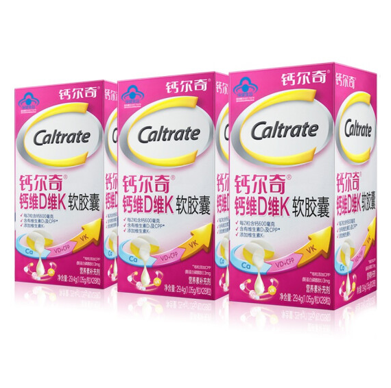 Plus会员：Caltrate 钙尔奇 液体钙 钙维D维K软胶囊 28粒x3盒x2件 98元包邮 买手党-买手聚集的地方
