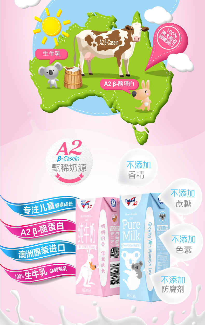 澳洲原装进口 纽仕兰 A2 β-酪蛋白 儿童全脂牛奶 200mlx24盒 79元包邮（京东158元） 买手党-买手聚集的地方