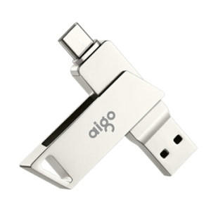 USB+Type-C双口，手机电脑通用：32GB aigo爱国者 U350 手机U盘 银色USB3.0 35.8元 买手党-买手聚集的地方