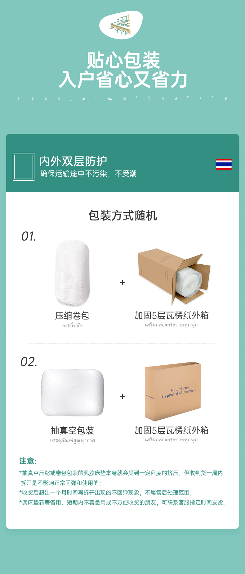 泰国原装进口，送货上门：Nittaya 85D天然乳胶床垫 399元起包邮，推荐18x2米x5cm款1109元到手，3期免息 买手党-买手聚集的地方