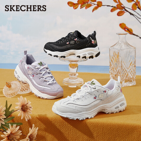 Skechers 斯凯奇 D'LITES系列 女士花朵刺绣休闲运动鞋 248.8元包邮 买手党-买手聚集的地方