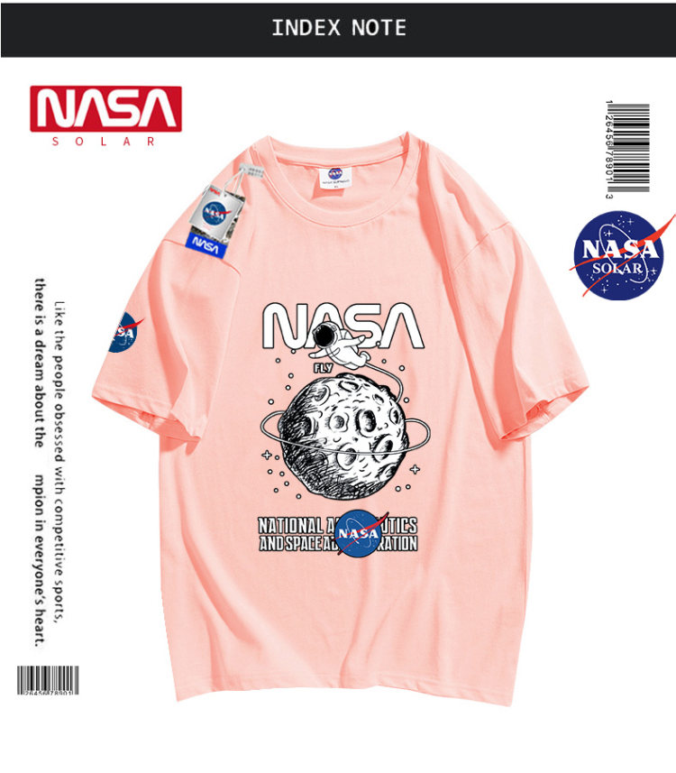 NASA SOLAR 联名款宽松情侣短袖 39.9元包邮 买手党-买手聚集的地方
