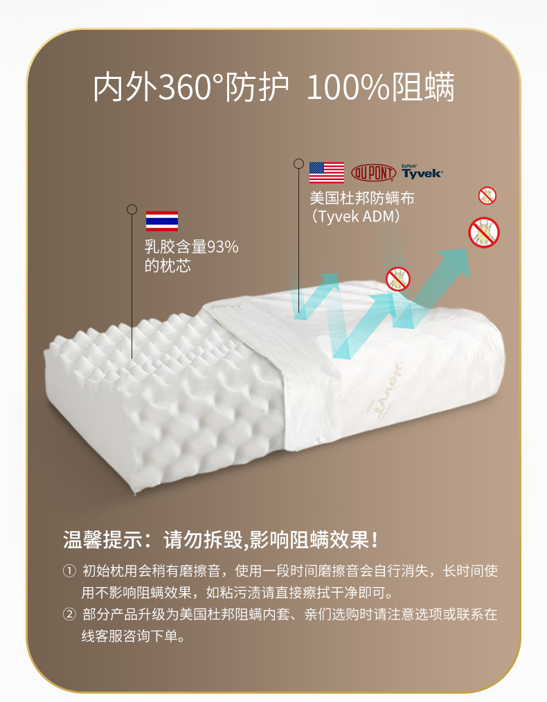 SGS认证，93%泰国进口天然乳胶：福满园 助睡护颈椎乳胶枕 39元包邮 买手党-买手聚集的地方
