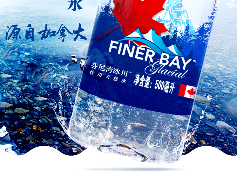 加拿大进口：芬尼湾 蓝标冰川饮用天然弱碱水  500mlx12瓶 29.9元包邮 买手党-买手聚集的地方