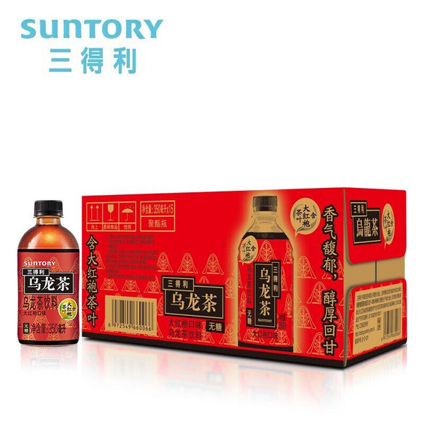 Suntory 三得利 大红袍 无糖乌龙茶饮料 350ml*6瓶 新低15.9元包邮（需领券） 买手党-买手聚集的地方