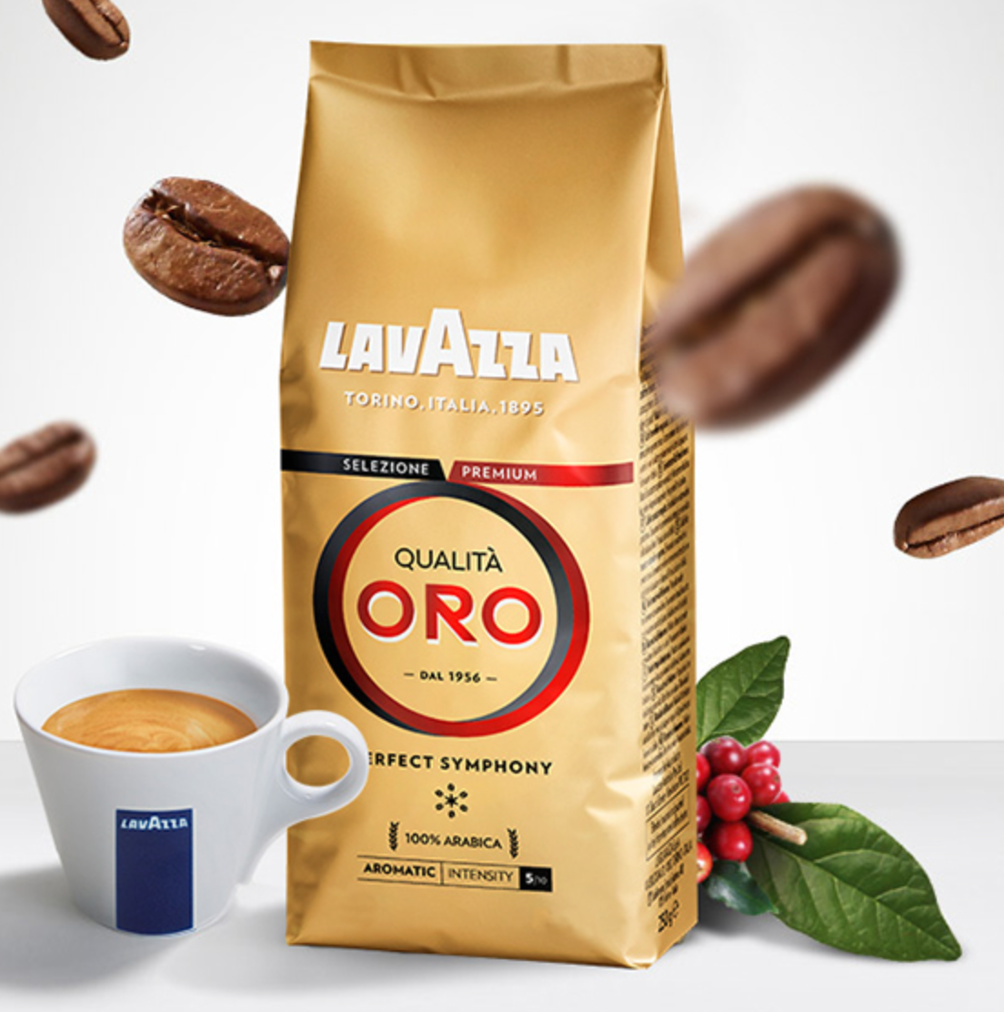 意大利进口，Lavazza 乐维萨 ORO欧罗金标咖啡豆 1KG*2袋装+凑单品 225.05元包邮（咖啡豆107.53元/件） 买手党-买手聚集的地方