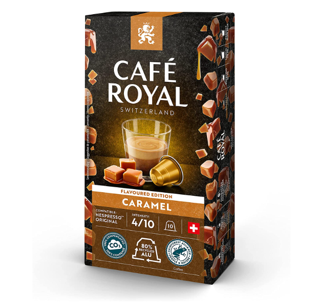 瑞士皇室专享品牌，Café Royal 芮耀 VANILLA 焦糖口味胶囊咖啡 强度4 10粒*10盒 158.49元（折17.92元/盒，天猫38元/盒） 买手党-买手聚集的地方